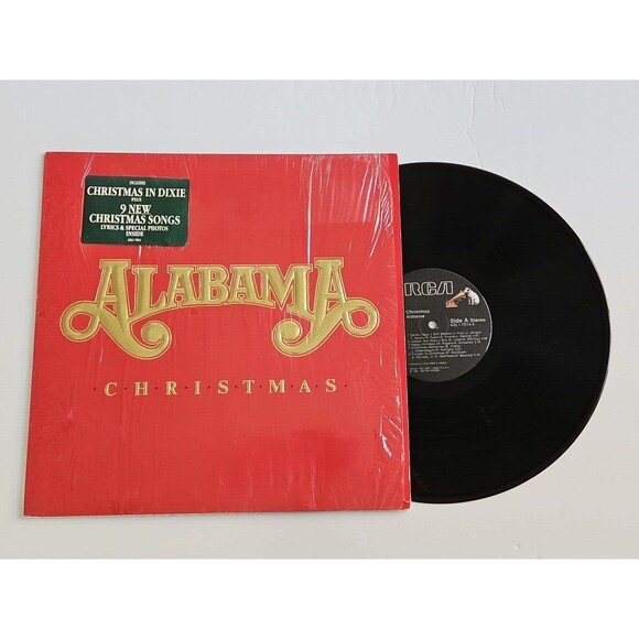 ALABAMA CHRISTMAS LP 1985 RCA ASL1-7014 EMBOSSED COVER Shrink Hyp Sticker VG+ - Picture 1 of 9